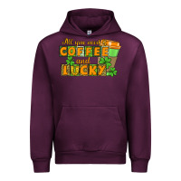 Mauve Wine All you need is coffee and lucky Urban Hoodie - CowGirlArtShop