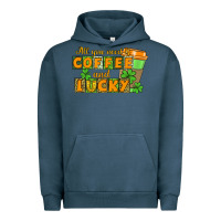 Pigment Midnight Navy All you need is coffee and lucky Urban Hoodie - CowGirlArtShop