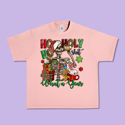 Ho Ho Holy Shit What A Year Christmas Skeleton Urban Heavy Tee Designed By Jasminsmagicworld