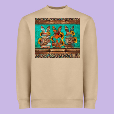 Western Easter Bunnies Heavyweight Sweatshirt Designed By Jasminsmagicworld
