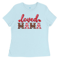 Baby Blue loved mama Ladies Tee - RanaPortraitStore