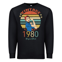 Black Vintage 1980 Original Parts Women 40th Birthday Premium Sweatshirt - Bettercallsaul