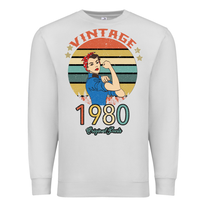Vintage 1980 Original Parts Women 40th Birthday Premium Sweatshirt by Bettercallsaul | Teevron