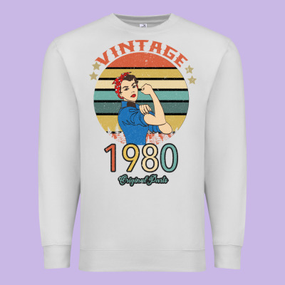 Vintage 1980 Original Parts Women 40th Birthday Premium Sweatshirt Designed By Bettercallsaul