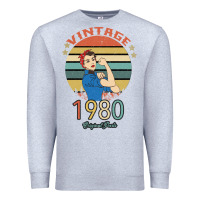 Heather Grey Vintage 1980 Original Parts Women 40th Birthday Premium Sweatshirt - Bettercallsaul