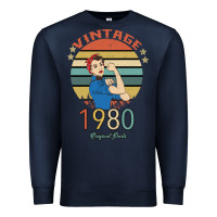 Navy Vintage 1980 Original Parts Women 40th Birthday Premium Sweatshirt - Bettercallsaul