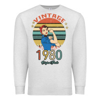 Oatmeal Heather Vintage 1980 Original Parts Women 40th Birthday Premium Sweatshirt - Bettercallsaul