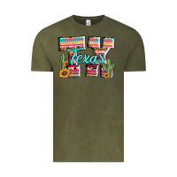 Vintage Olive texas tx aztec cactus leopard Vintage Tee - AdoDesignShop