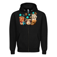 Black dog coffee cups with  food container bbs Zipper Hoodie - BundleAndBundleShop