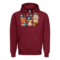 Burgundy dog coffee cups with  food container bbs Zipper Hoodie - BundleAndBundleShop