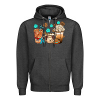 Charcoal Heather dog coffee cups with  food container bbs Zipper Hoodie - BundleAndBundleShop