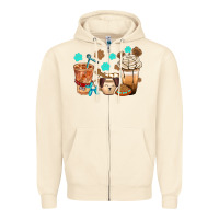 Sandshell dog coffee cups with  food container bbs Zipper Hoodie - BundleAndBundleShop