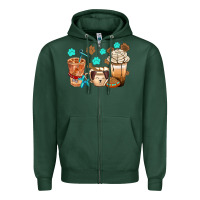 Sports Green dog coffee cups with  food container bbs Zipper Hoodie - BundleAndBundleShop