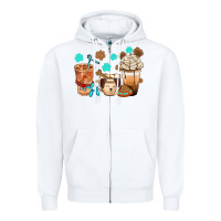 White dog coffee cups with  food container bbs Zipper Hoodie - BundleAndBundleShop