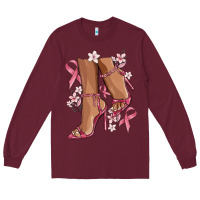 Burgundy cancer high heels Long Sleeve Tee - MaliasSmallBusiness