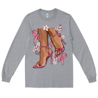 Heather Grey cancer high heels Long Sleeve Tee - MaliasSmallBusiness