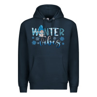 Navy winter vibes gnome Premium Hoodie - JahusDesignShop