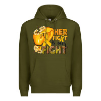 Army Green Her fight is our fight Childhood Cancer yellow Premium Hoodie - NancyCooperArtShop