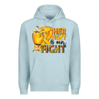 Blue Mist Her fight is our fight Childhood Cancer yellow Premium Hoodie - NancyCooperArtShop