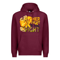 Burgundy Her fight is our fight Childhood Cancer yellow Premium Hoodie - NancyCooperArtShop