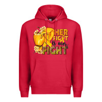 Cardinal Her fight is our fight Childhood Cancer yellow Premium Hoodie - NancyCooperArtShop