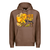 Chestnut Her fight is our fight Childhood Cancer yellow Premium Hoodie - NancyCooperArtShop