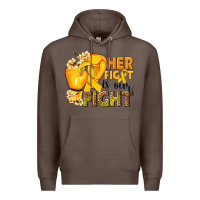 Coffee Her fight is our fight Childhood Cancer yellow Premium Hoodie - NancyCooperArtShop