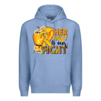 Colony Blue Her fight is our fight Childhood Cancer yellow Premium Hoodie - NancyCooperArtShop