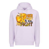 Lilac Her fight is our fight Childhood Cancer yellow Premium Hoodie - NancyCooperArtShop