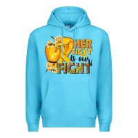 Ocean Blue Her fight is our fight Childhood Cancer yellow Premium Hoodie - NancyCooperArtShop