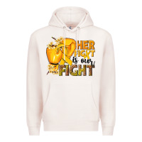 Pale Pink Her fight is our fight Childhood Cancer yellow Premium Hoodie - NancyCooperArtShop