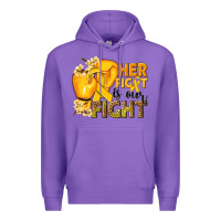 Purple Her fight is our fight Childhood Cancer yellow Premium Hoodie - NancyCooperArtShop