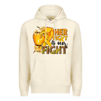 Sandshell Her fight is our fight Childhood Cancer yellow Premium Hoodie - NancyCooperArtShop