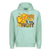 Seafoam Her fight is our fight Childhood Cancer yellow Premium Hoodie - NancyCooperArtShop
