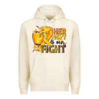 Tofu Her fight is our fight Childhood Cancer yellow Premium Hoodie - NancyCooperArtShop