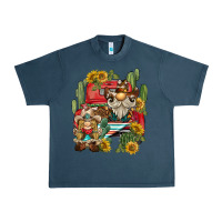 Midnight Navy western gnome truck cactus sunflower Urban Heavy Tee - BarkalooDesign