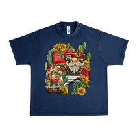Navy western gnome truck cactus sunflower Urban Heavy Tee - BarkalooDesign