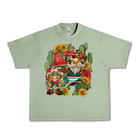 Oil Green western gnome truck cactus sunflower Urban Heavy Tee - BarkalooDesign