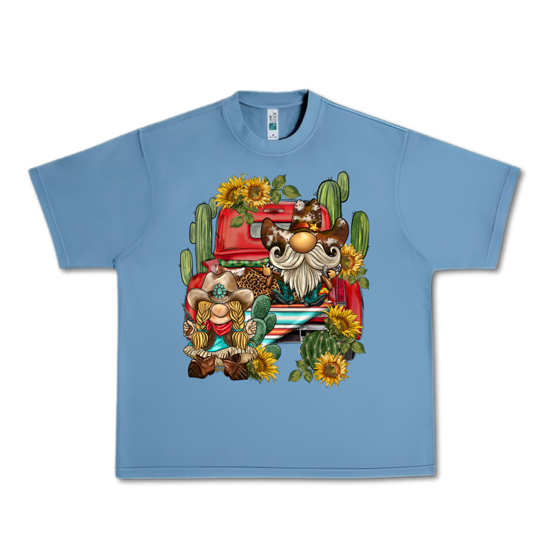 Western Gnome Truck Cactus Sunflower Urban Heavy Tee by BarkalooDesign | Teevron