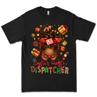 Black santa's favorite dispatcher afro messy bun Premium Tee - texasbilliewilder
