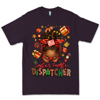 Plum santa's favorite dispatcher afro messy bun Premium Tee - texasbilliewilder