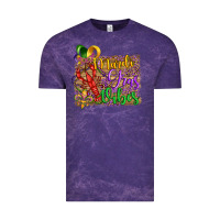 Cloud Purple mardi gras vibes crawfish mask and fleur de lis Vintage Tee - Artiststas