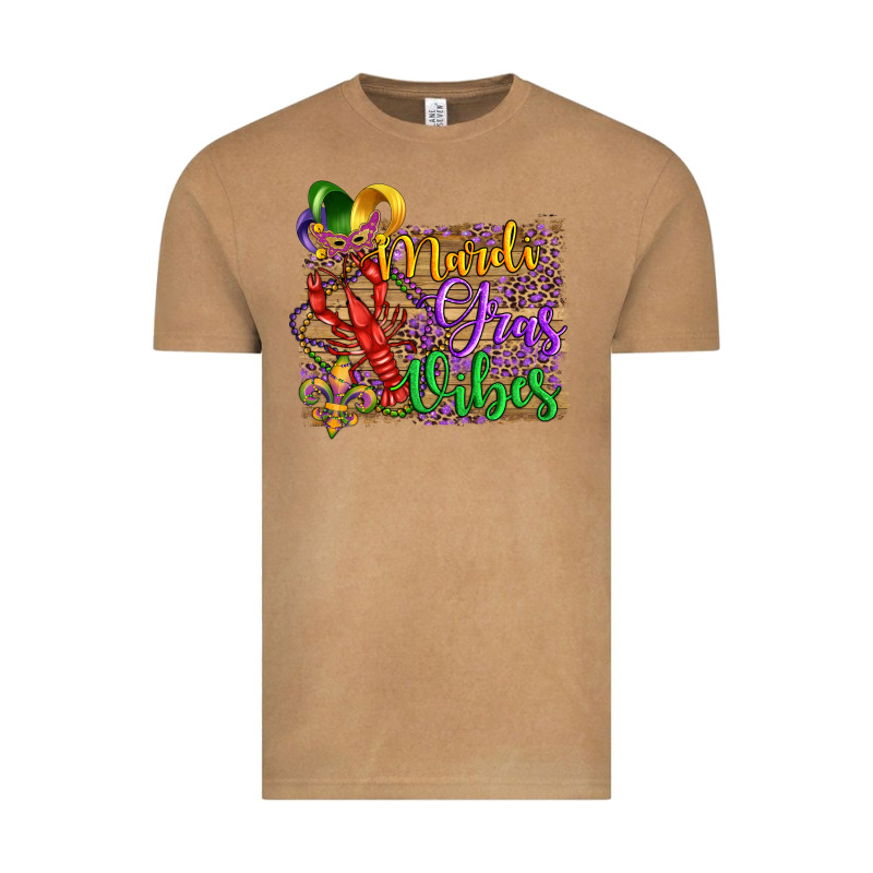 Mardi Gras Vibes Crawfish Mask And Fleur De Lis Vintage Tee by Artiststas | Teevron