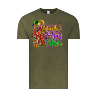Vintage Olive mardi gras vibes crawfish mask and fleur de lis Vintage Tee - Artiststas