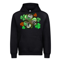 Black St. Patrick's Day shamrock leopard and cowhide Urban Hoodie - CowGirlArtShop