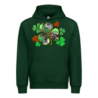 Forest Green St. Patrick's Day shamrock leopard and cowhide Urban Hoodie - CowGirlArtShop
