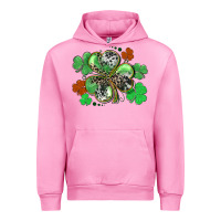 Fuchsia Pink St. Patrick's Day shamrock leopard and cowhide Urban Hoodie - CowGirlArtShop