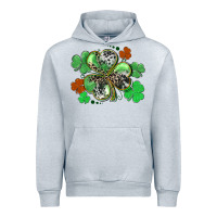 Heather Grey St. Patrick's Day shamrock leopard and cowhide Urban Hoodie - CowGirlArtShop