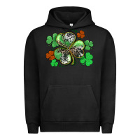 Pigment Black St. Patrick's Day shamrock leopard and cowhide Urban Hoodie - CowGirlArtShop