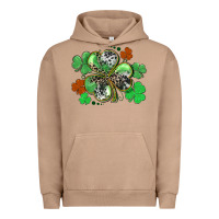 Pigment Burro St. Patrick's Day shamrock leopard and cowhide Urban Hoodie - CowGirlArtShop